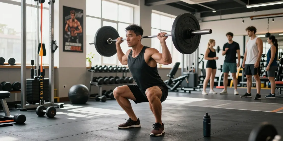 Steroide Boutique athlete lifting weights in a bright gym environment, showcasing dedication to fitness.