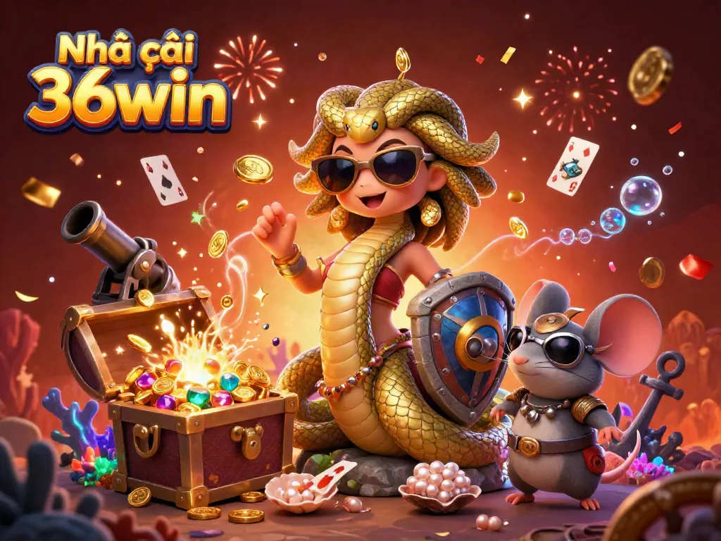 Experience the thrill of Nhà cái 36win with vibrant 3D characters in a dynamic casino setting.