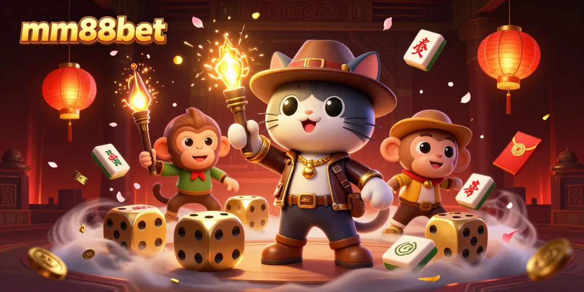 Engage with mm88bet in a vibrant casino adventure featuring characters and golden artifacts.
