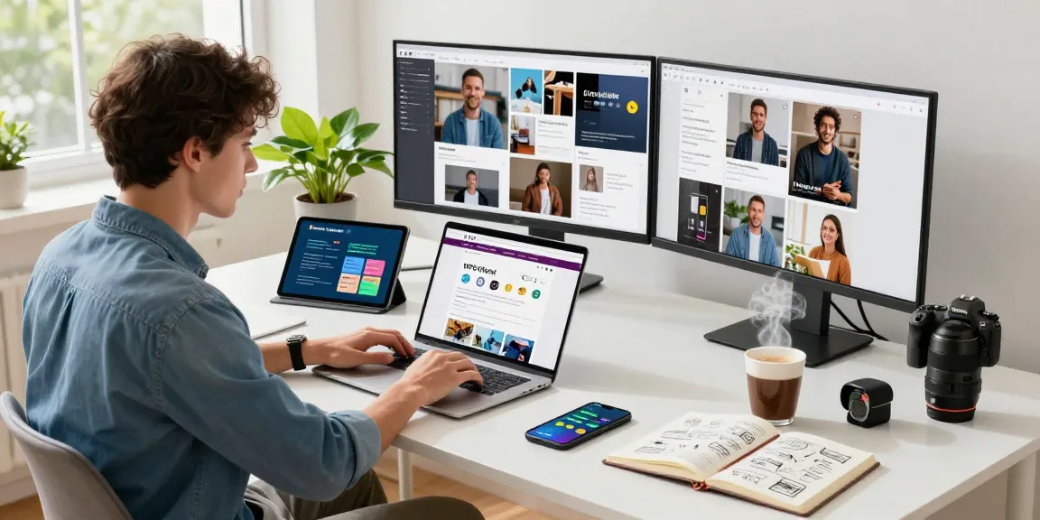 Modern workspace illustrating WPS Official Website with laptop and tools, showcasing productivity.
