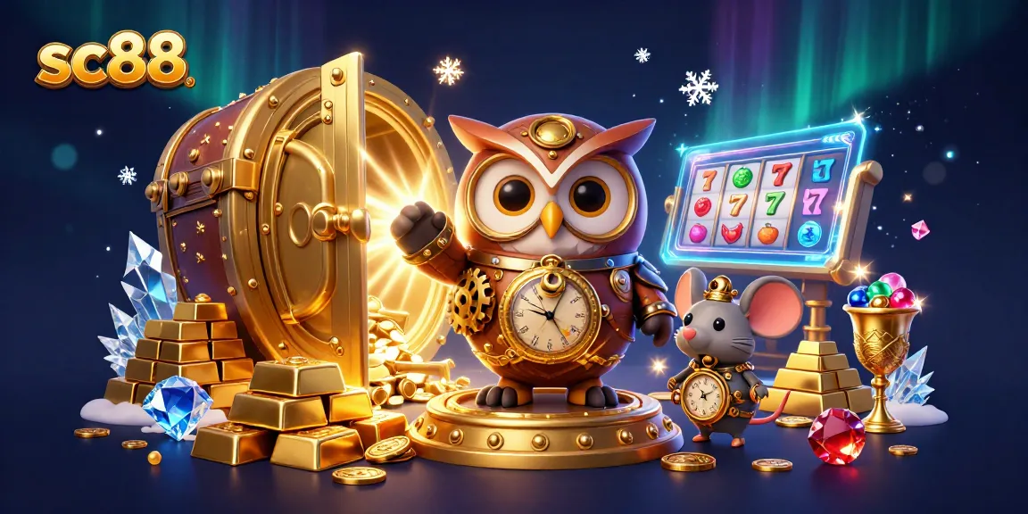 Experience the vibrant casino thrill with sc88 as the time-traveler owl navigates a world of endless riches.
