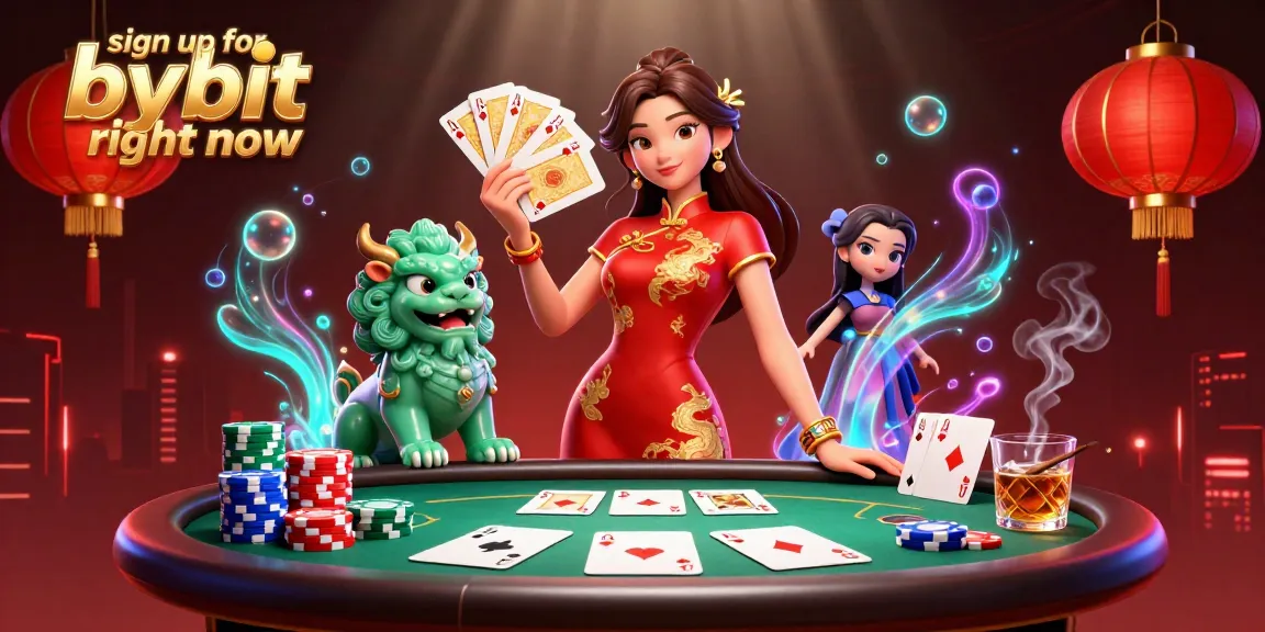 Sign up for Bybit right now and start your crypto journey with vibrant illustrations of gambling.