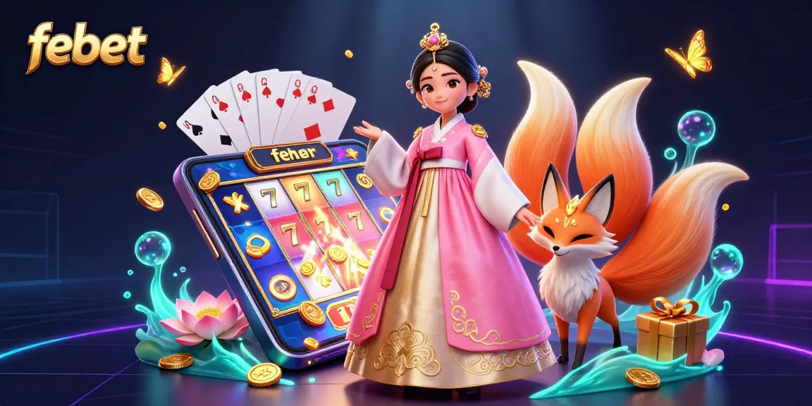 Spin exciting slots and jackpots with febet's vibrant casino-themed illustration featuring rich details.