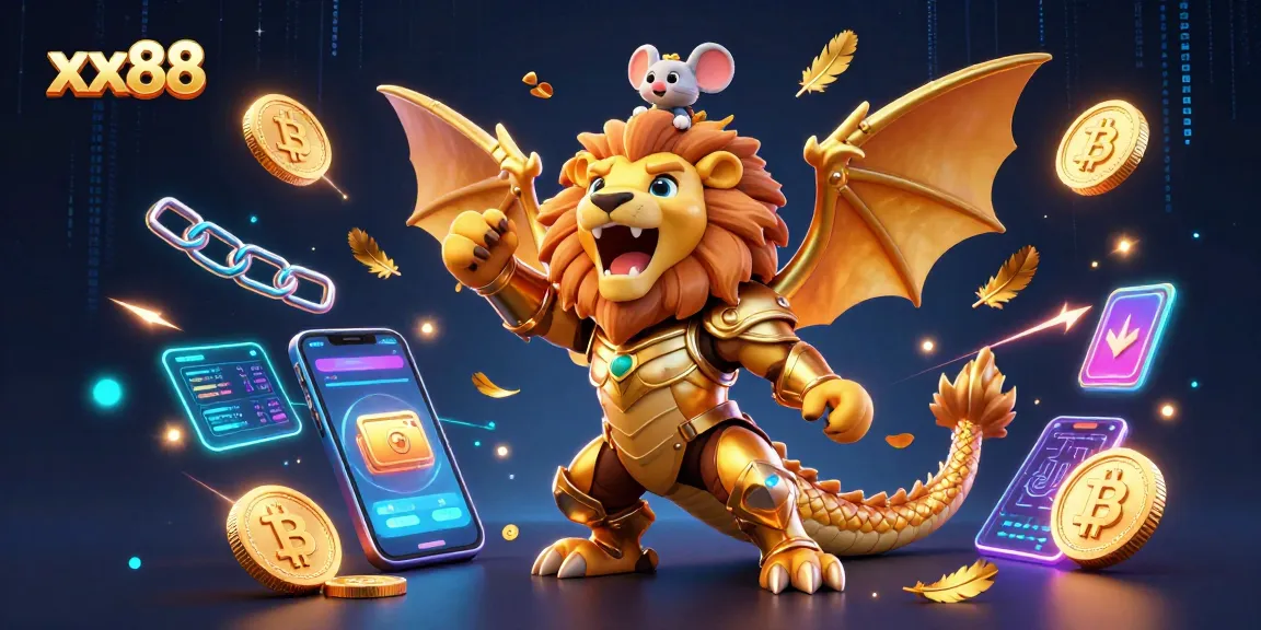 Experience gaming excitement at xx88 with a stunning chimera creature and crypto elements!