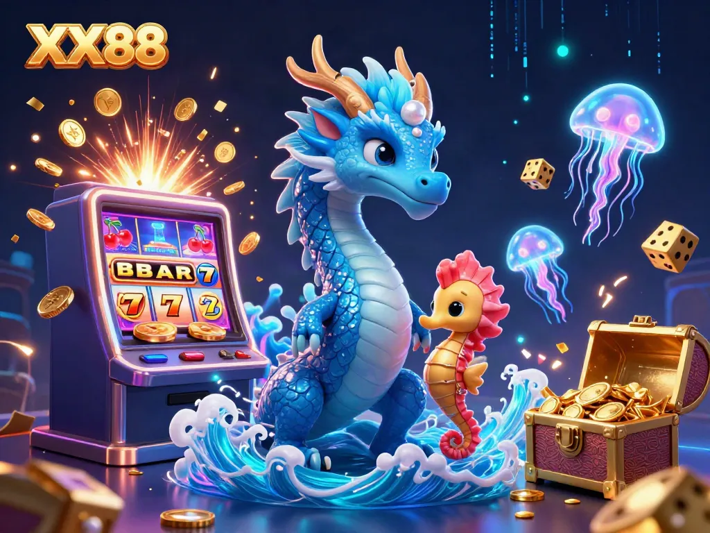 Experience thrilling gameplay with vibrant XX88 casino elements and captivating ocean creatures.