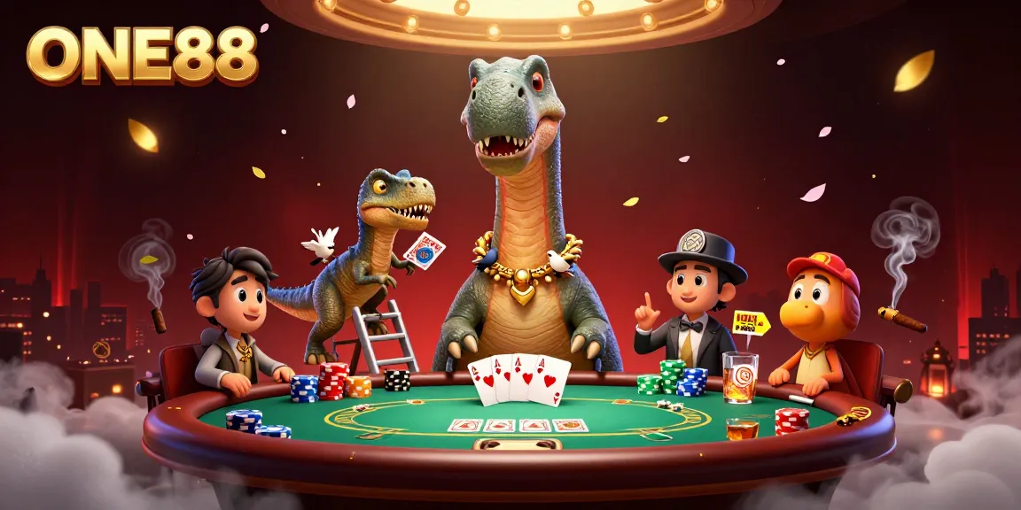 Engage in thrilling poker action with ONE88 as dinosaurs bring excitement to the tables!