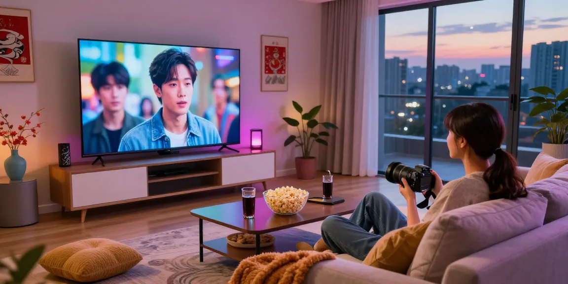 Enjoying ASIABF's latest video releases in a cozy living room