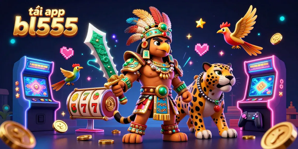Tải app bl555 to experience thrilling casino action with vibrant Aztec warriors and colorful games.