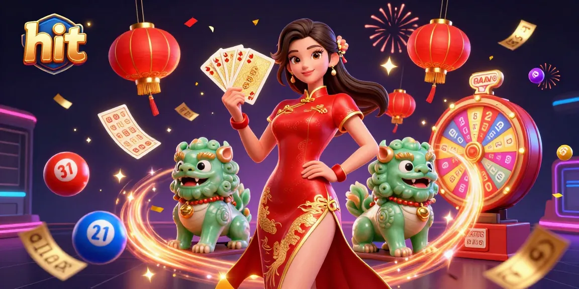 Hit big with dynamic lottery elements in a vibrant online casino scene featuring 'hit' branding.