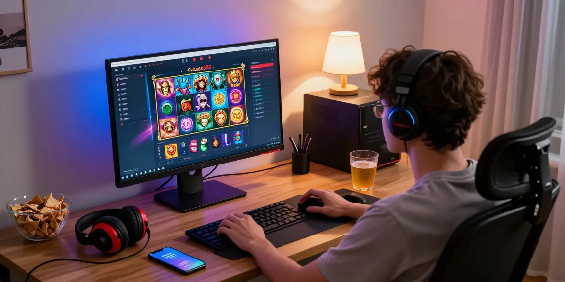 Person enjoying garuda303 online gaming on a cozy home setup