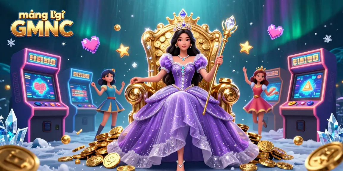 Experience the excitement of mạng lưới GMNC with this vibrant casino-themed illustration featuring a royal figure amidst gaming elements.