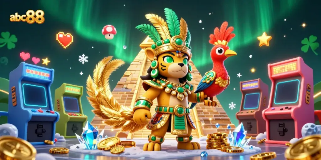 Experience exciting gambling with abc88, featuring vibrant game machines and dynamic characters.