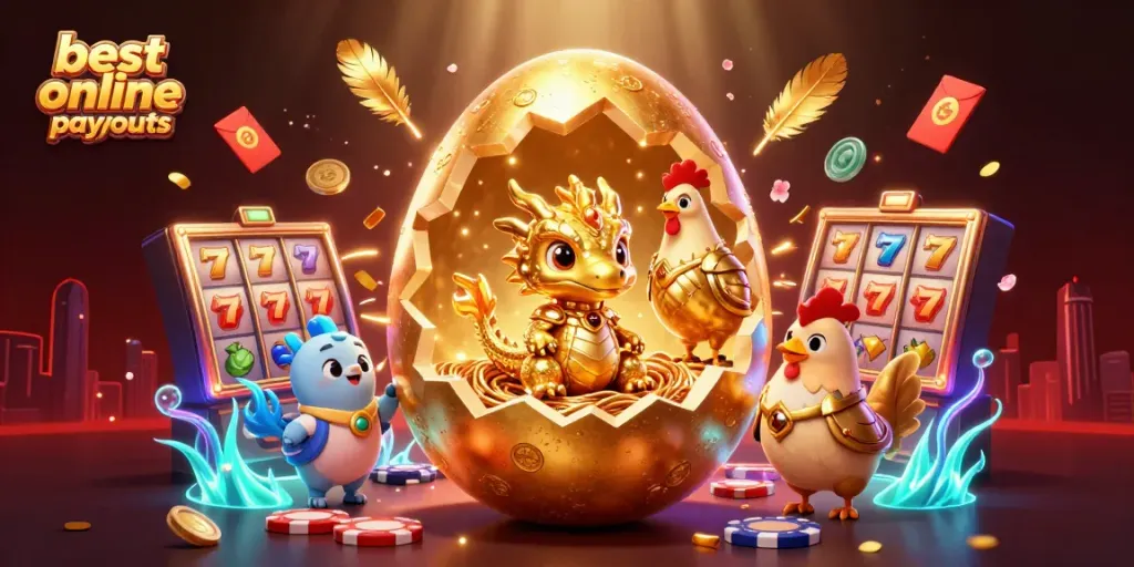 Experience the best online casino payouts with a dazzling scene featuring a golden dragon and poker chips.