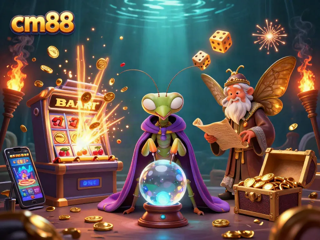 Experience thrilling cm88 casino games with vibrant slot machines and enchanting fortune tellers.