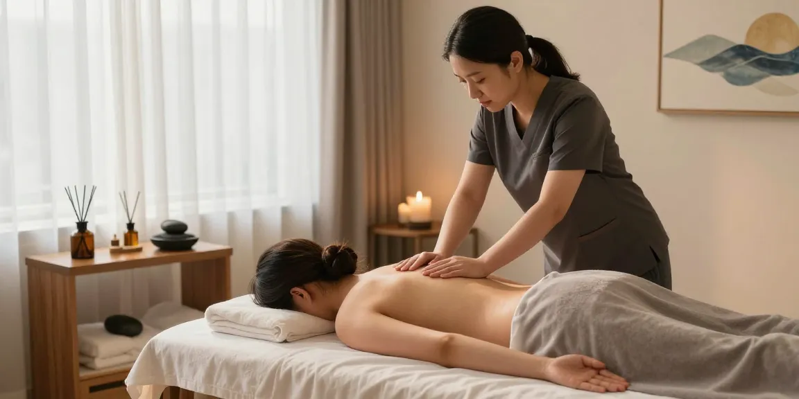 안양출장안마 session in a peaceful massage therapy room highlighting relaxation and comfort.