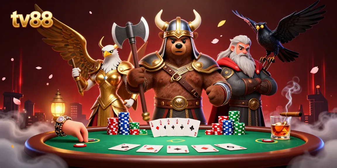 Join the excitement at tv88, where Viking berserker bears and Valkyries meet poker action.