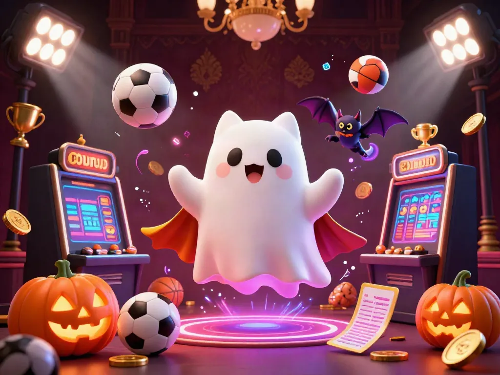 Engage with the Hay88 app in an exhilarating haunted casino scene showcasing dynamic gaming elements and vibrant characters.