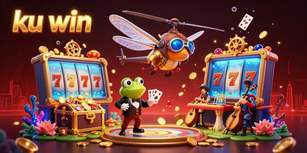 Engage in thrilling gambling action at ku win with vibrant characters and immersive casino atmosphere.