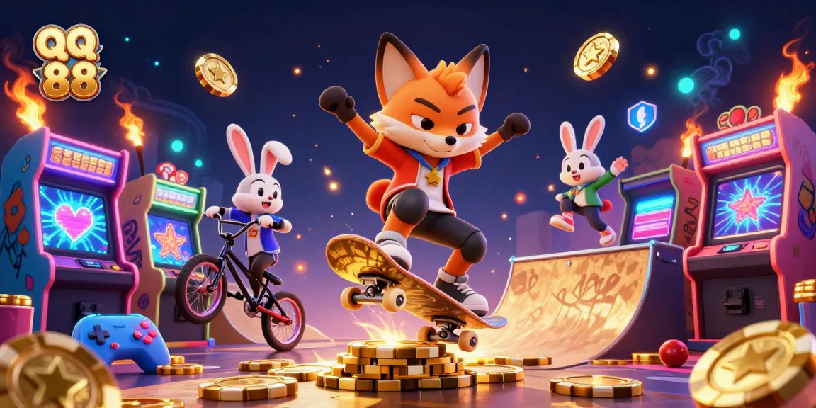 Engage with vibrant qq 88 casino action in this dynamic 3D illustration featuring gaming fun.