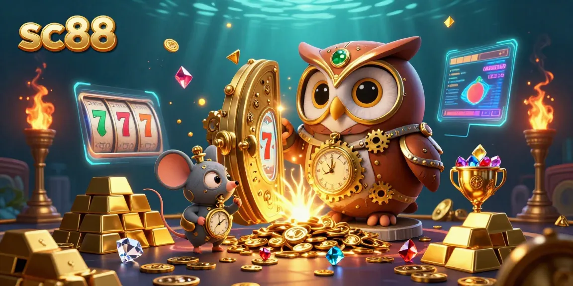 Experience thrilling wins at sc88 with an ultra-detailed 3D illustration showcasing vibrant casino elements.