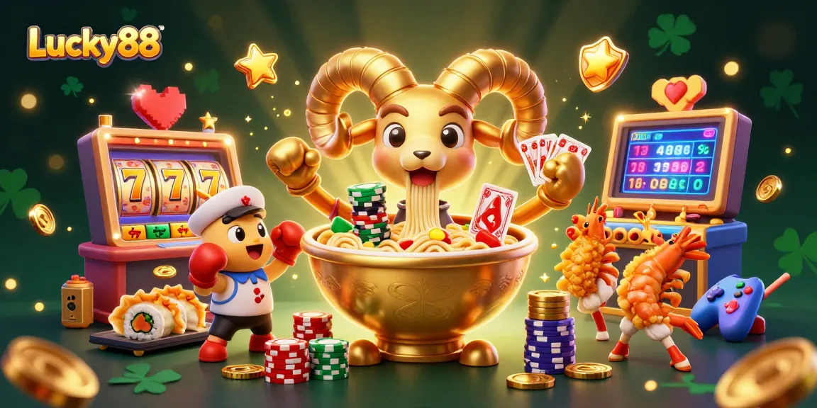 Experience the excitement of Lucky88 with colorful slot game elements and fun characters in action.