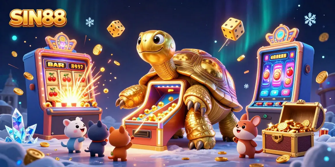 Experience the thrill of winning big with SIN88 in this vibrant 3D casino scene bursting with excitement.