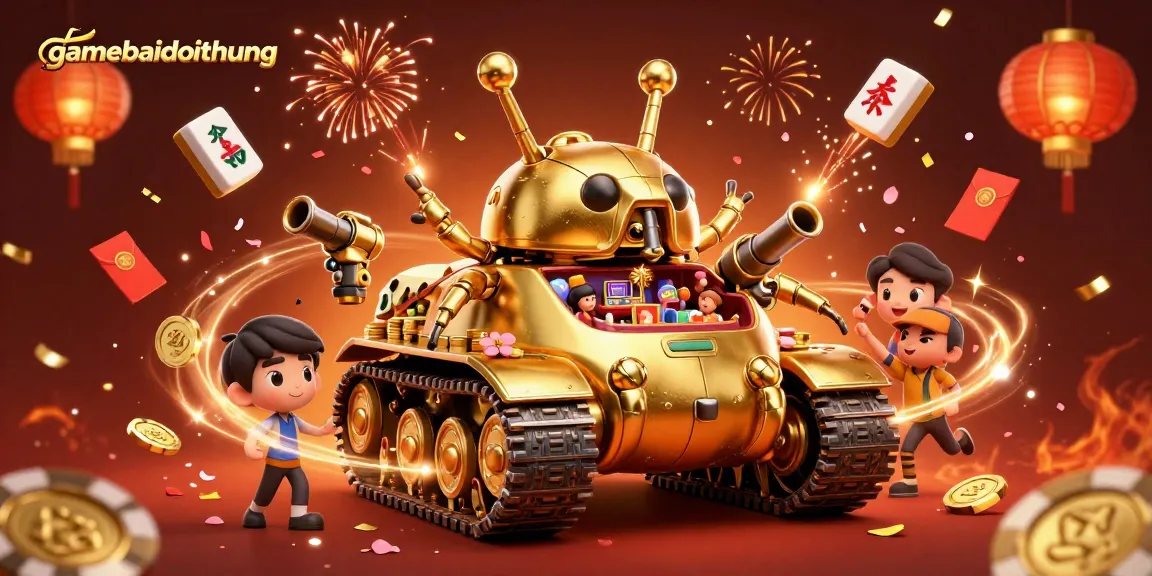 Experience the glamour of gamebaidoithuong with a colorful 3D casino illustration bursting with excitement.