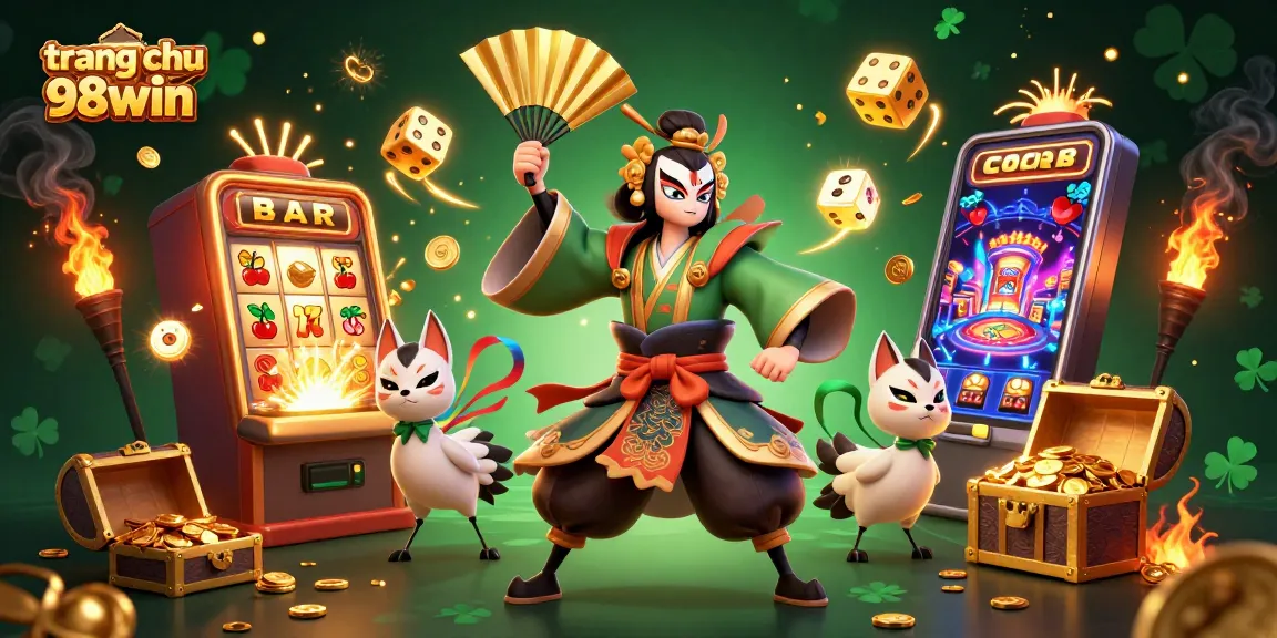 Engage with exciting slots at trang chu 98win, featuring vibrant characters and jackpot elements.