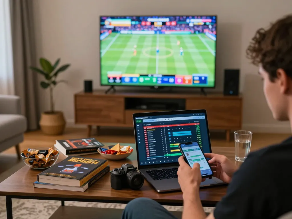 Engaging with Net 88's sports betting app during a live event for strategic wagering.
