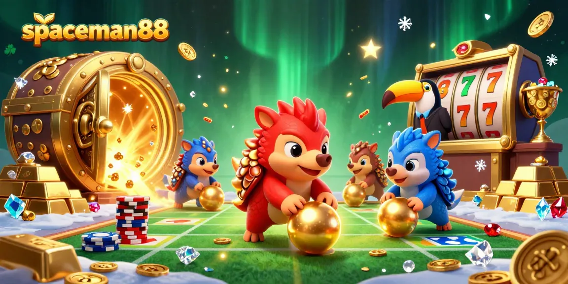 Spin and win with spaceman88 as the pangolins compete in a vibrant casino scene.