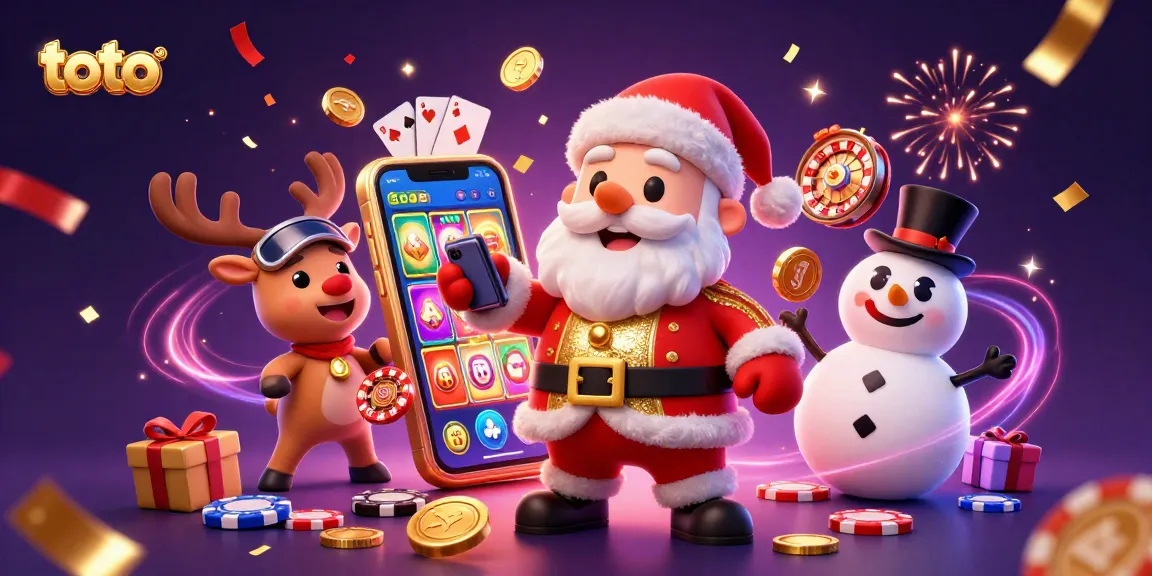 Spin to win with toto in an exciting casino scene featuring Santa and his festive friends!