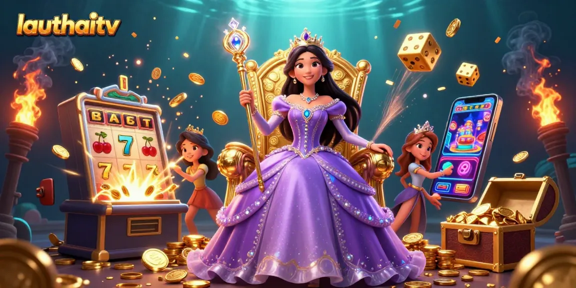 Engage in thrilling experiences with lauthaitv, showcasing a captivating scene of vibrant gambling elements.