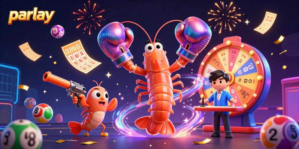 Engage in parlay betting with a dynamic scene of cartoon shrimp and exciting casino elements.