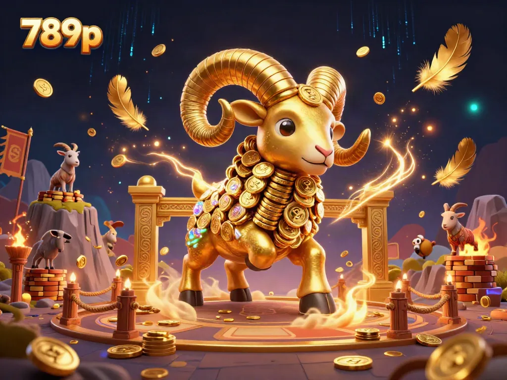 Experience the thrill of the 789p casino with a gold ram charging through the arena.