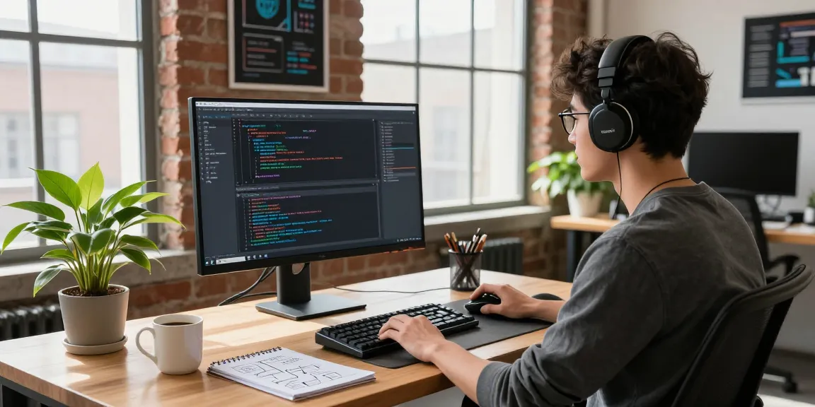 Developer coding OpenClaw skills in a bright tech workspace, showcasing AI workflows and innovative tools.