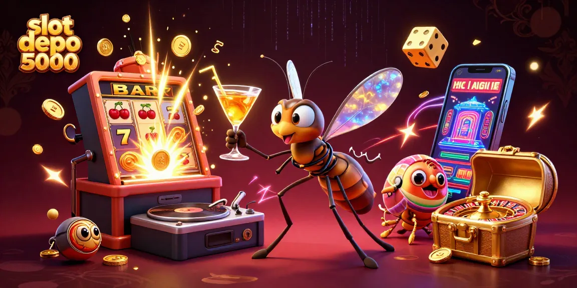 Spin and win big with slot depo 5000, featuring vibrant 3D characters and casino elements in action!