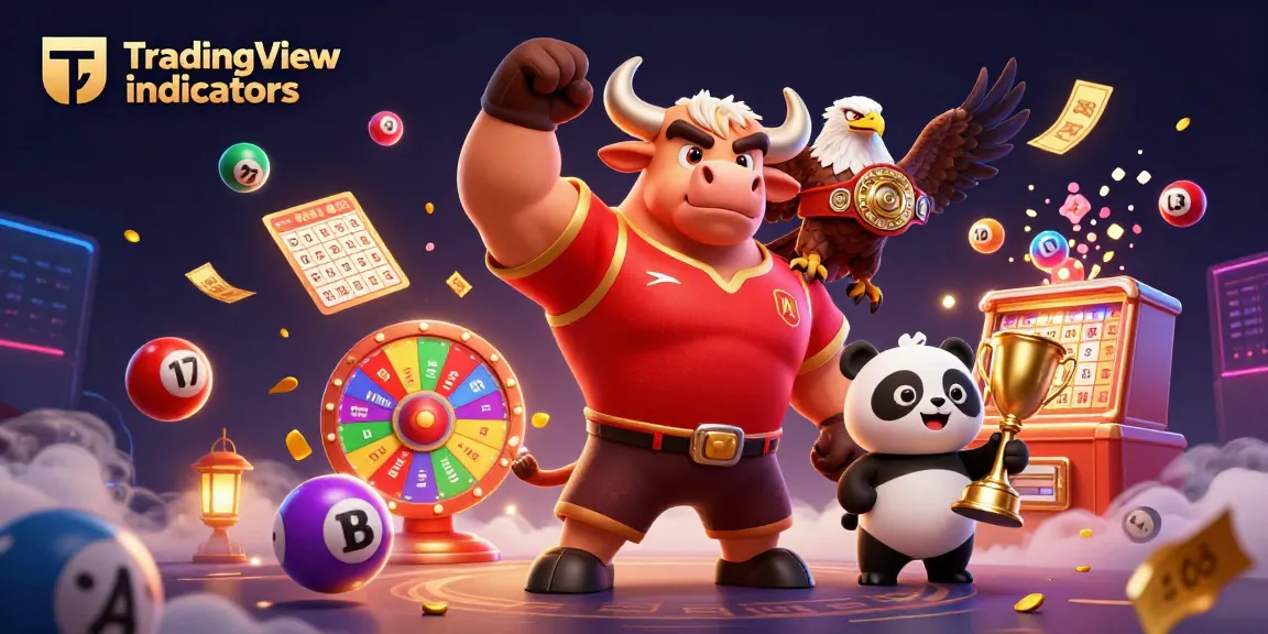 Engage with TradingView indicators in this festive scene featuring characters and gambling elements.