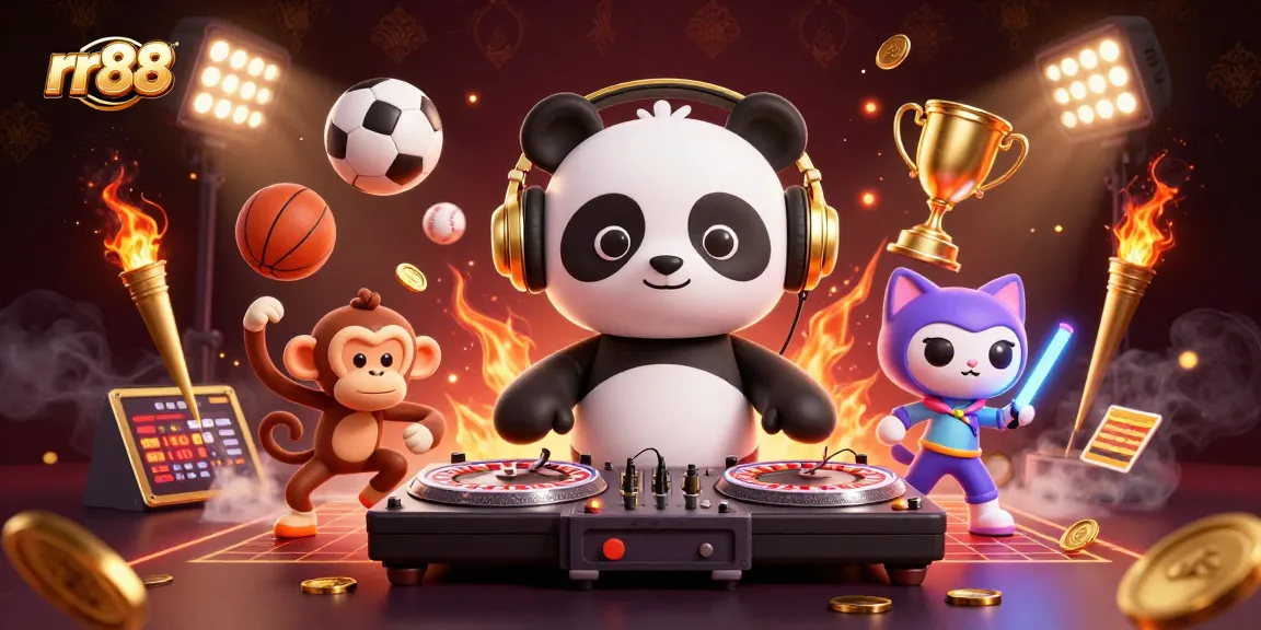 Experience thrilling gameplay at rr88 with a DJ panda spinning roulette and a breakdancing monkey.