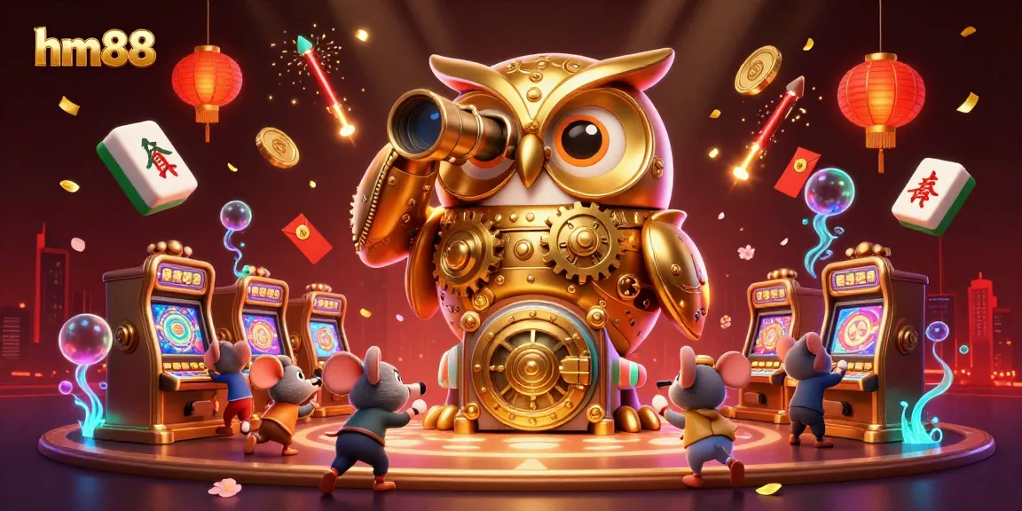 Engage in thrilling gameplay at hm88's vibrant casino with dynamic slot machines and colorful characters.