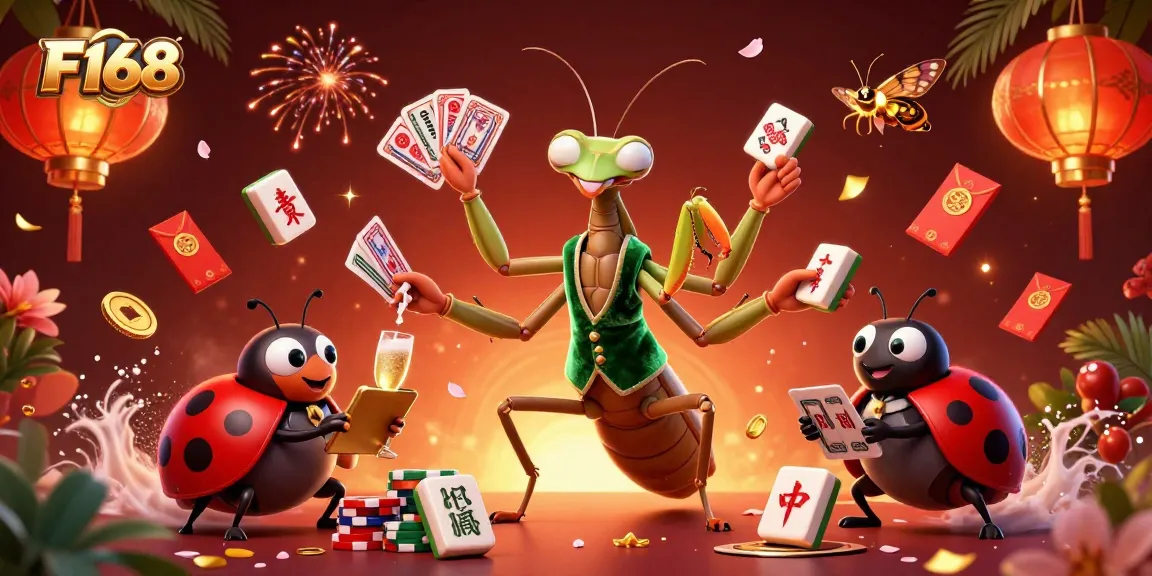 Engaging scene of F168 casino action with vibrant decorations and dynamic characters.