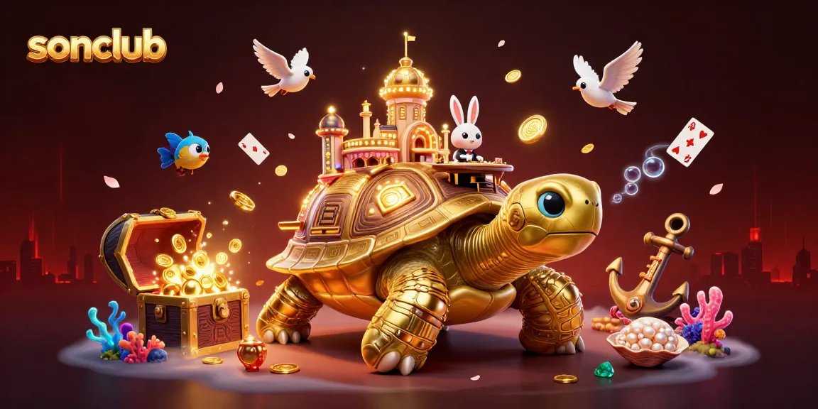 Experience thrilling gaming at sonclub with a playful 3D casino world featuring engaging game elements.