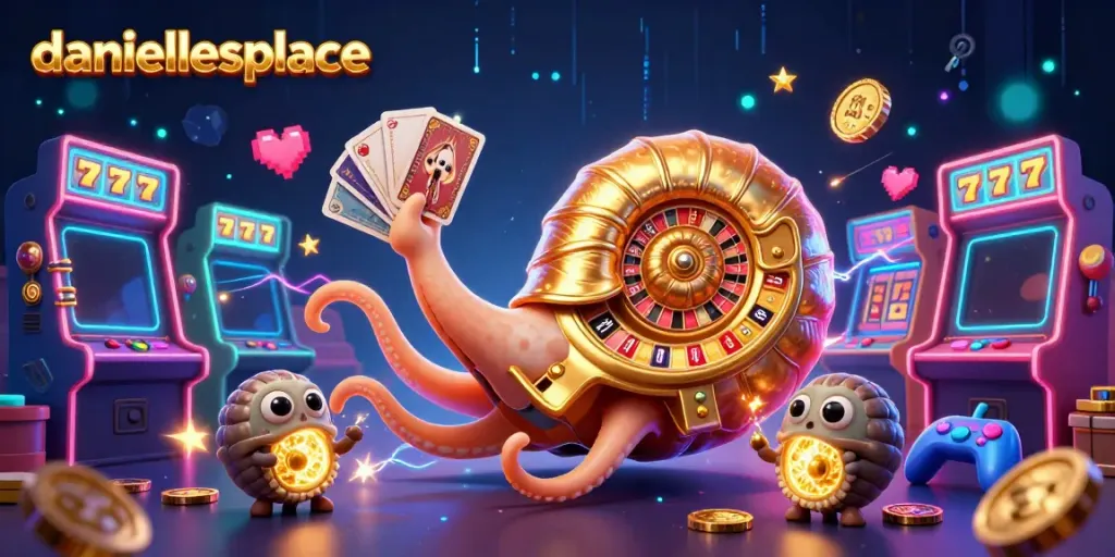 Play exciting games at daniellesplace with our vibrant nautilus and casino-themed scene.