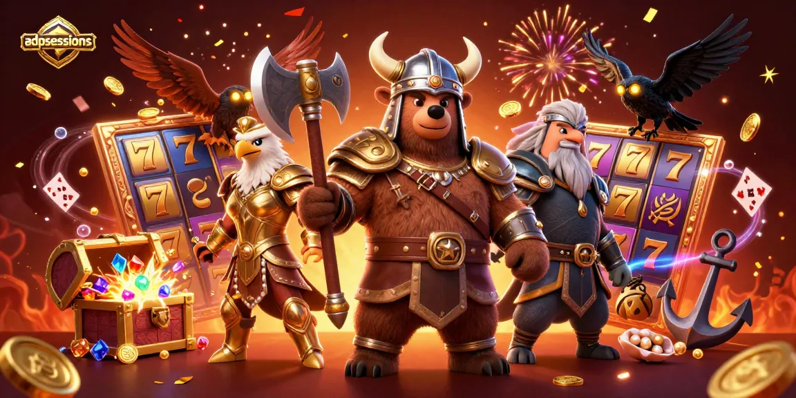 Elevate your play at adpsessions with a thrilling Viking and eagle adventure amid spinning slot reels.