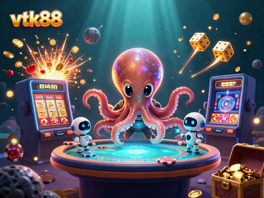 Experience the exciting world of vtk88 with an alien octopus and futuristic gaming!