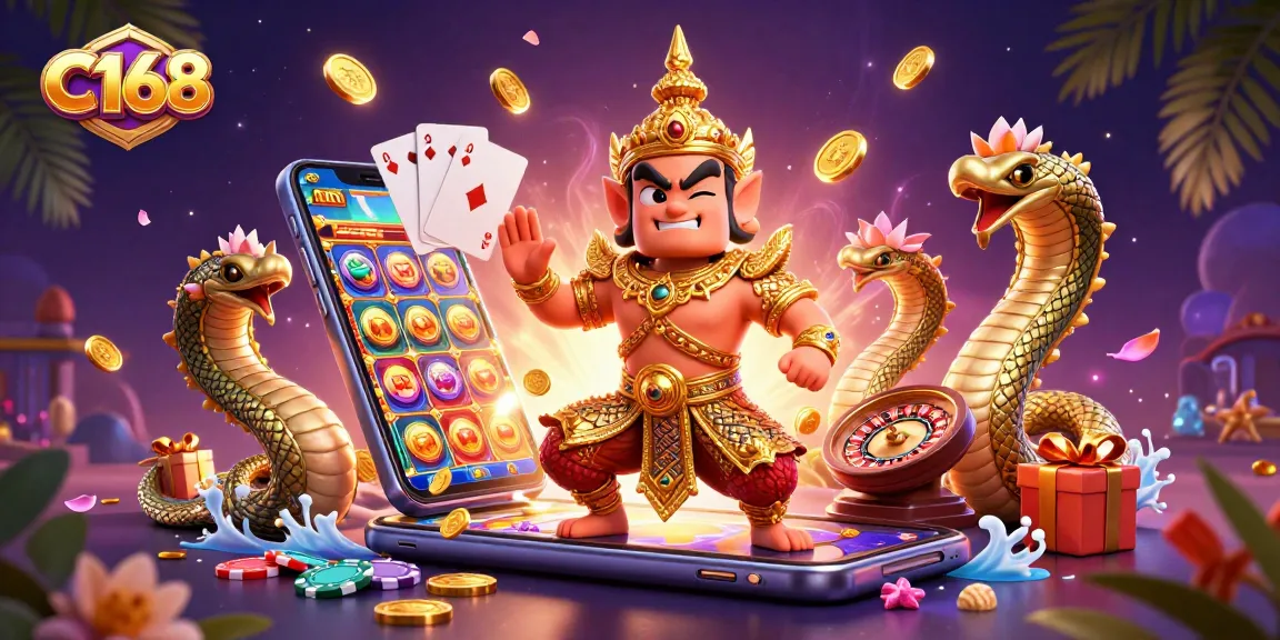 C168 ignites excitement with vibrant slot games featuring gold coins and charismatic characters.