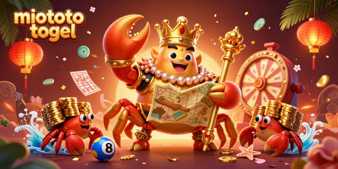 Engage in thrilling miototo togel action with vibrant lottery elements and the charismatic crab emperor.