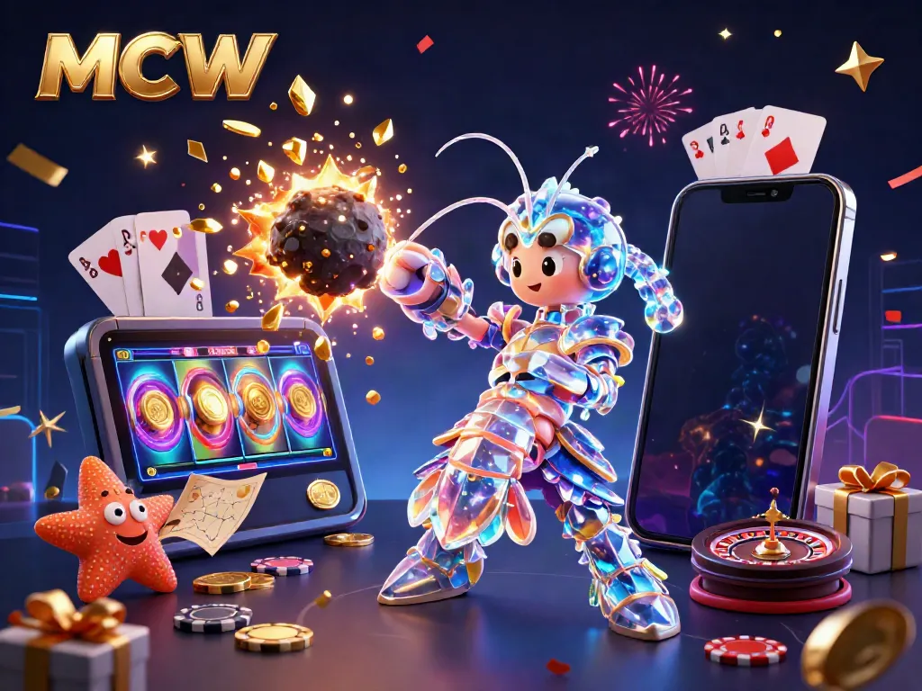 Engaging MCW scene illustrating a galactic samurai mantis shrimp celebrating wins with gaming elements.