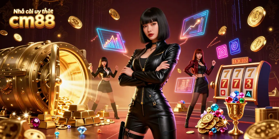 Experience the thrill of Nhà cái uy tín cm88 through a vibrant 3D casino scene packed with dynamic gaming elements.