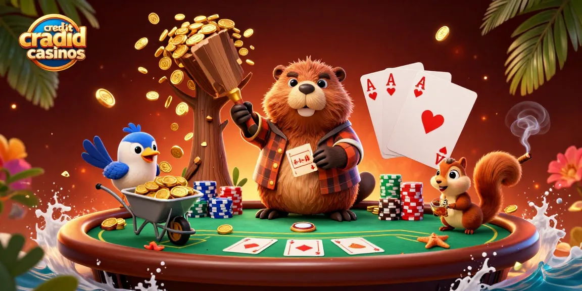 Engage with credit card casinos through an ultra-detailed animation of joyful cartoon characters in a vibrant casino scene.