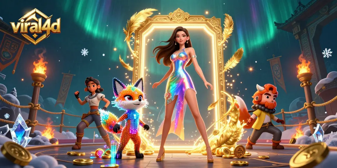 Engage with viral4d, showcasing colorful characters and dynamic casino scenes filled with excitement and winning possibilities.